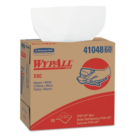Homecare Products WYPALL x80 Wipers, 9 1/10 x 16 4/5, White, 100/POP-UP Box, 5 Boxes/Carton HO39616